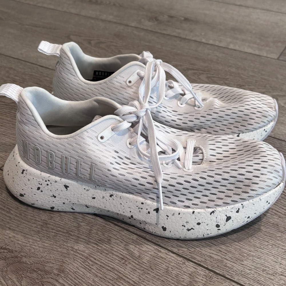 NOBULL Ripstop Runner Mens 9.5 Womens 11 Grey White Speckled Athletic‎ Sneakers